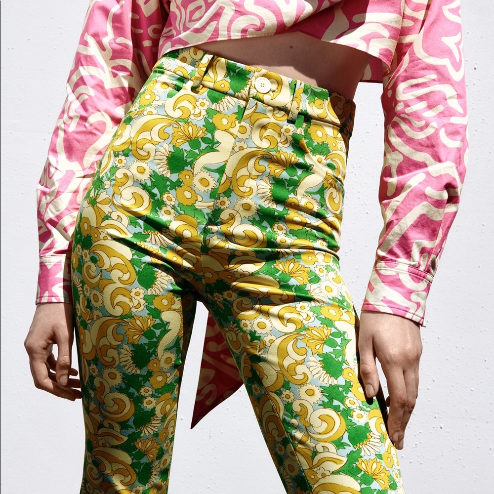 ZARA BNWT Floral Printed Pants - Picture 2 of 6